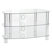  C303C-12003C Vantage Curve 1200mm TV Stand in Chrome/Clear Glass