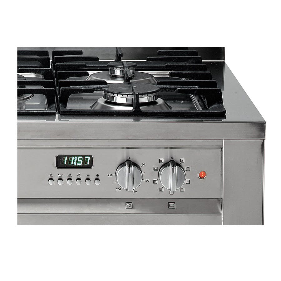 Hotpoint EG900XS 90cm Dual Fuel Range Cooker in Stainless Steel