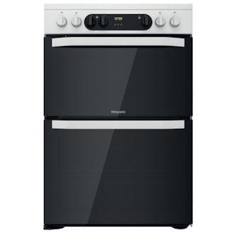 Hotpoint HDM67V9CMW 60cm Double Oven Electric Cooker in White Ceramic Hob