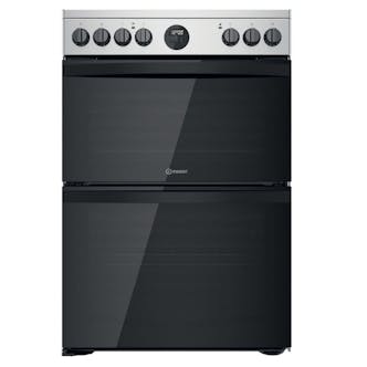 Indesit ID67V9HCXUK 60cm Double Oven Electric Cooker in St/St Ceramic Hob