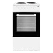 Beko KS530W 50cm Single Oven Electric Cooker in White Solid Plate