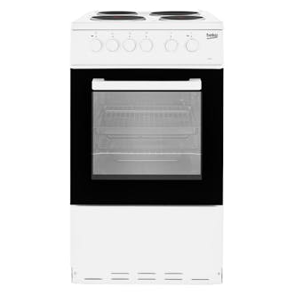Beko KS530W 50cm Single Oven Electric Cooker in White Solid Plate