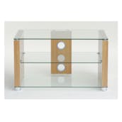  L611-800-3OC Elegance 800mm TV Stand in Light Oak with Clear Glass