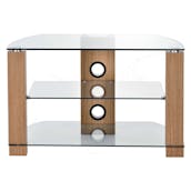  L630-1200-2O Vision 1200mm TV Stand in Light Oak with Clear Glass