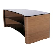  L641-1050-3O Milan Curve 1050mm TV Stand in Light Oak with Glass