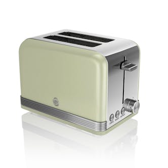 Swan ST19010GN 2 Slice Retro Style Toaster in Green & Chrome