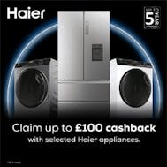 Up To £100 Cashback with Haier