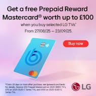 Up To £100 Prepaid Mastercard With LG