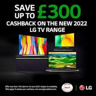 Up To £300 Cashback With LG!