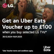 Up To £100 Uber Eats Voucher With LG