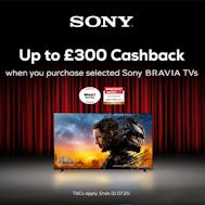 Up To £300 Cashback With Sony