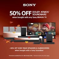 50% Off Selected Sony Soundbars