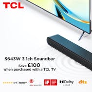 Get £100 Off The S643W Soundbar With TCL