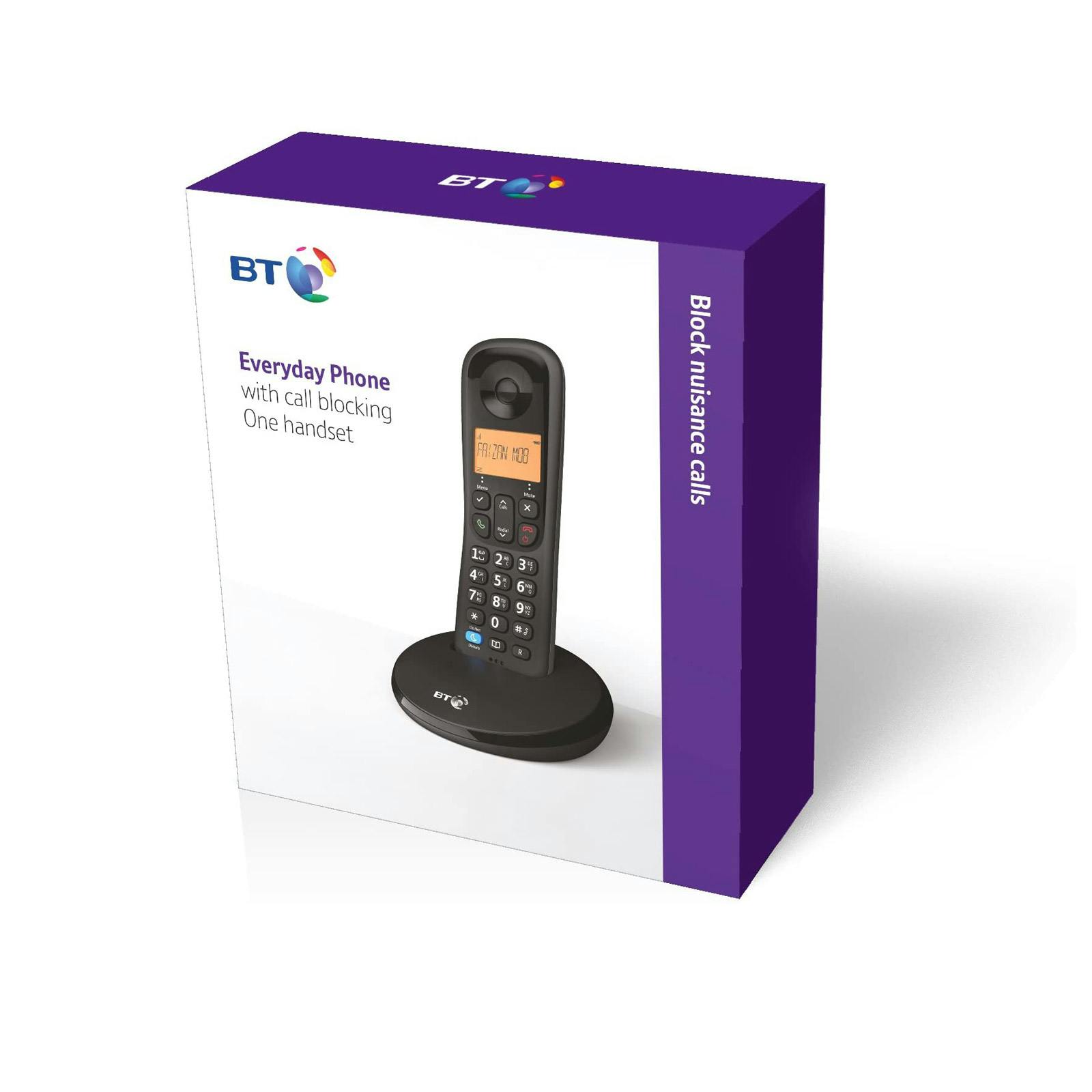 BT 090661 BT Everyday Cordless Phone In Black Single Handset