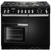 Rangemaster 111780 100cm PROFESSIONAL+ Gas Range Cooker in Black & Chrome