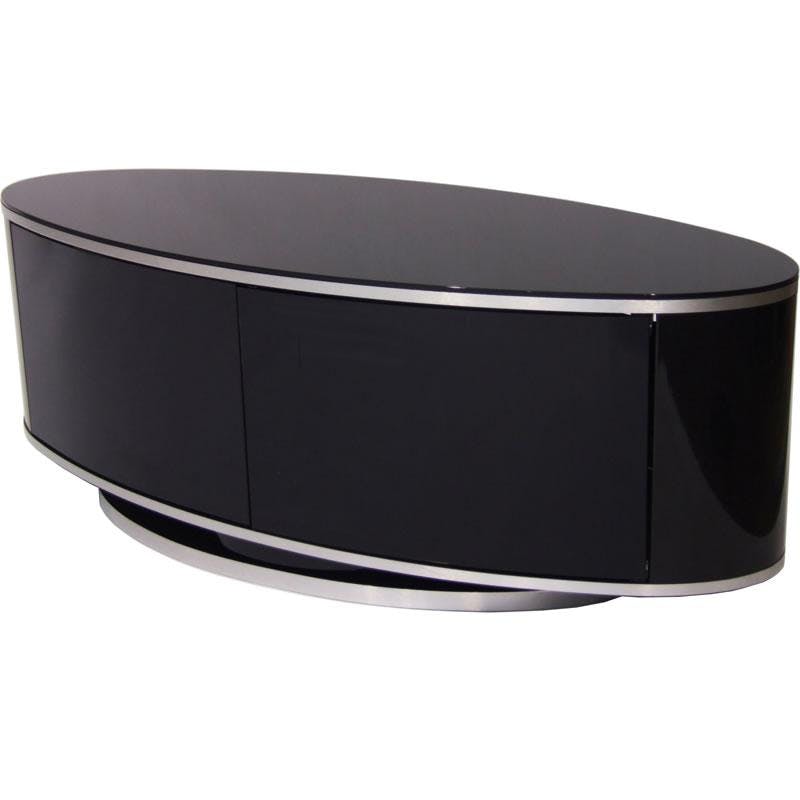 Luna high gloss black oval tv cabinet discount
