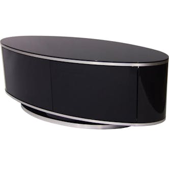 MDA-Design ZIN502610 Luna Oval Shape High Gloss Black TV Stand