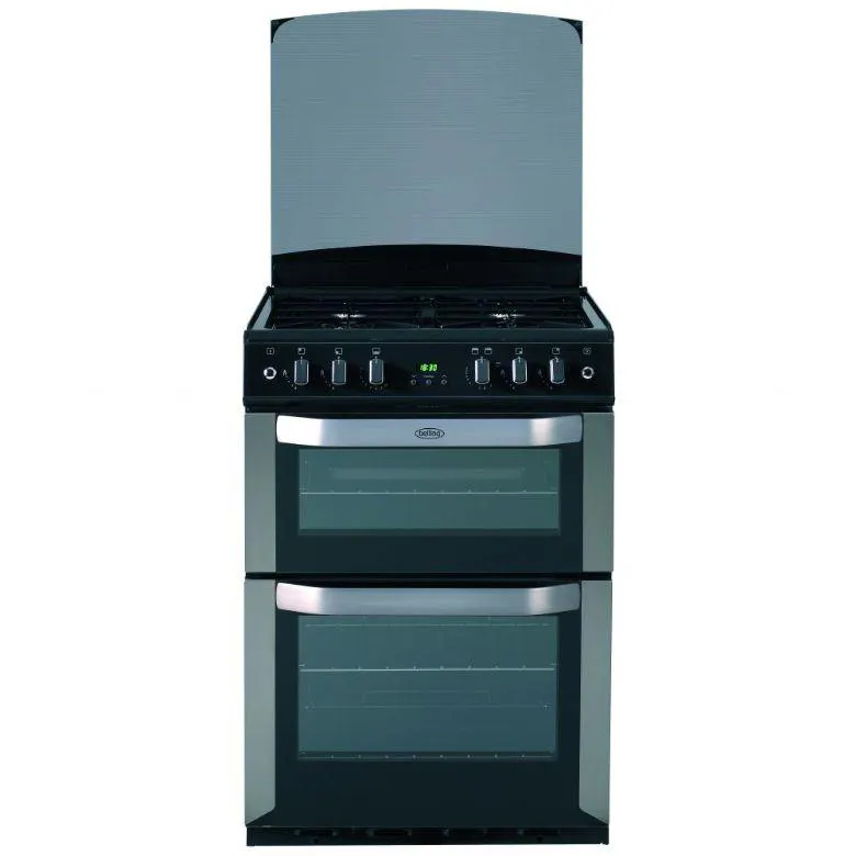 60cm double oven gas cooker with lid