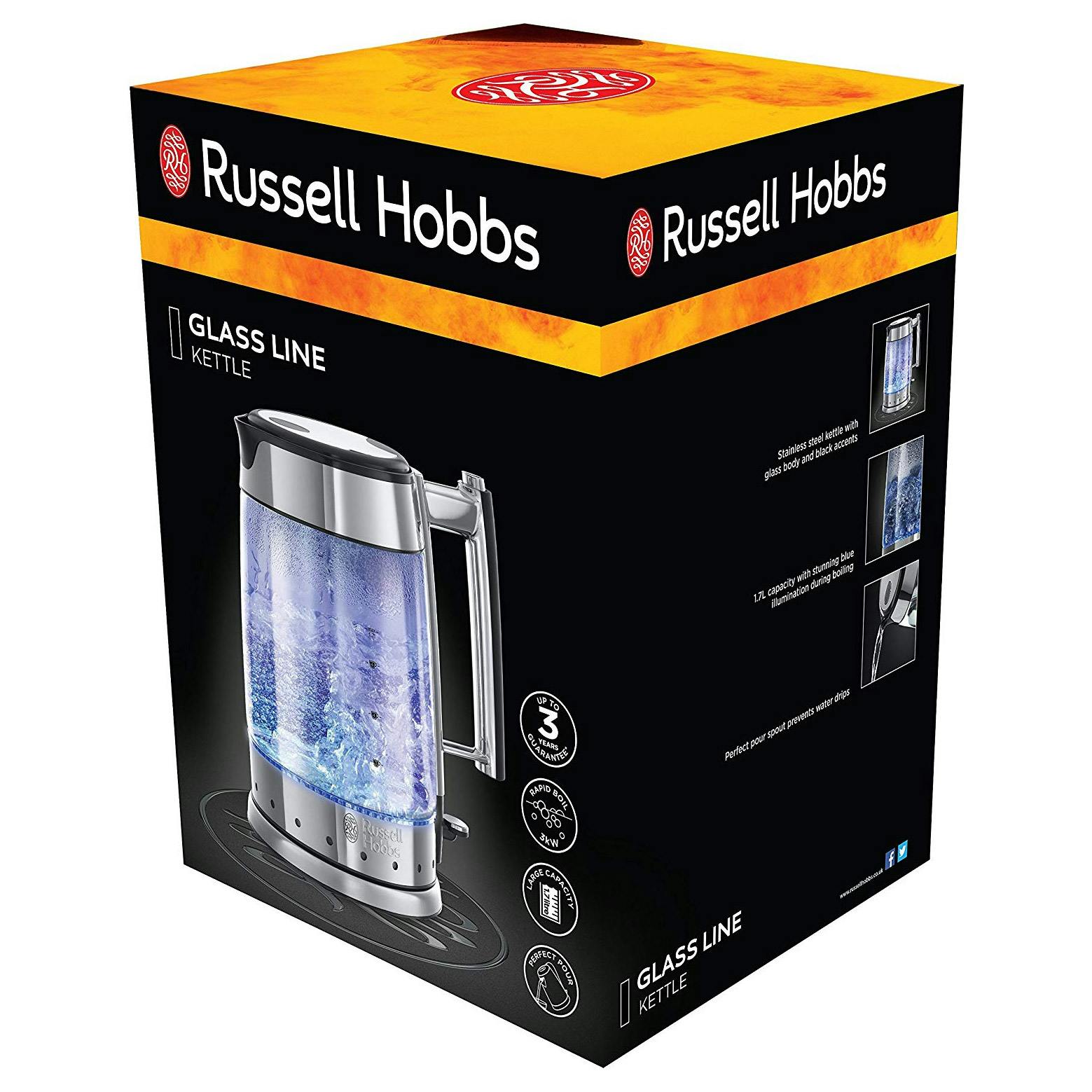 Russell Hobbs 20780-10 1.7 Litre Glass Line Illuminated ...