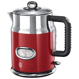Russell Hobbs 21670 Retro Kettle in Red - 1.7L 2.4kW Temperature Gauge