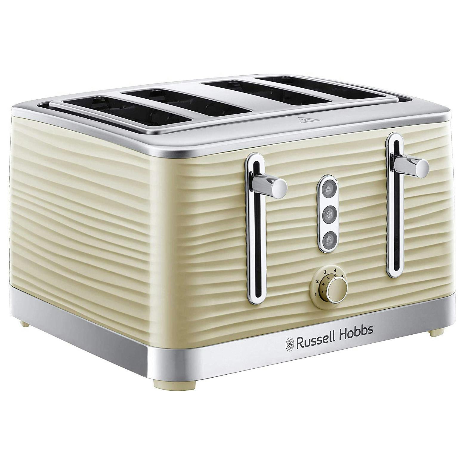 Russell Hobbs 24384 Inspire 4 Slice Toaster in Cream, High Lift Feature