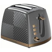 Russell Hobbs 26392 Groove 2 Slice Toaster - Textured Grey and Gold