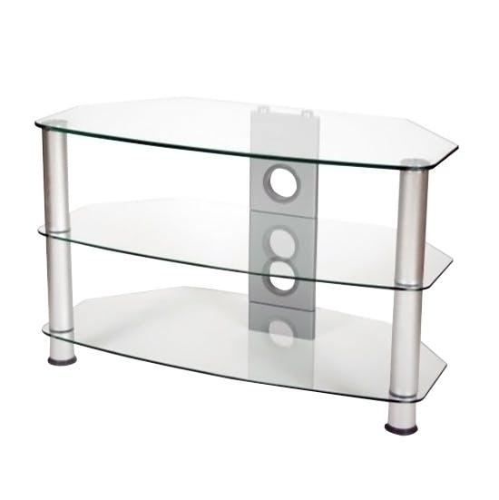 Silver glass deals tv stand