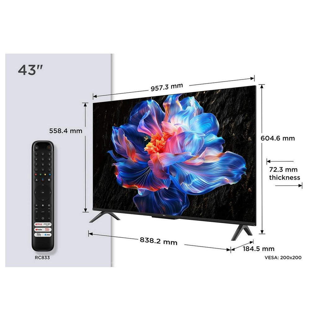 Xell 43インチ 4K Google TV TL-43Q2UHD TCL 43V6C-UK 43