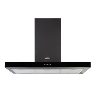 Belling 444410344 100cm Flat Cookcentre Chimney Hood in Black