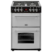 Belling 444410791 60cm Farmhouse 60G Double Oven Gas Cooker in Silver