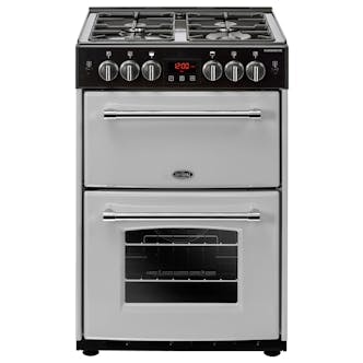 Belling 444410791 60cm Farmhouse 60G Double Oven Gas Cooker in Silver