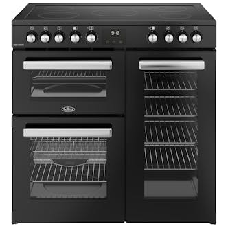 Belling 444411791 90cm Wide Cookcentre Ceramic Range Cooker in Black