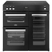 Belling 444411795 90cm Wide Cookcentre Induction Range Cooker in Black