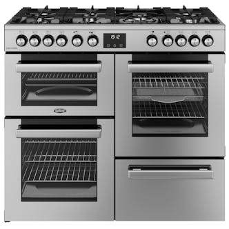 Belling 444411800 100cm Wide Cookcentre Dual Fuel Range Cooker in Stainle