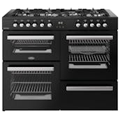 Belling 444411805 110cm Wide Cookcentre Dual Fuel Range Cooker in Black