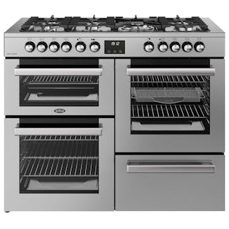 Belling 444411806 110cm Wide Cookcentre Dual Fuel Range Cooker in Stainle