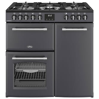 Belling 444411819 90cm Wide Farmhouse Dual Fuel Range Cooker in Anthracit