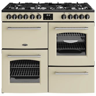 Belling 444411830 100cm Wide Farmhouse Dual Fuel Range Cooker in Cream