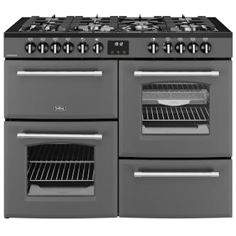 Belling 444411837 110cm Wide Farmhouse Dual Fuel Range Cooker in Anthraci