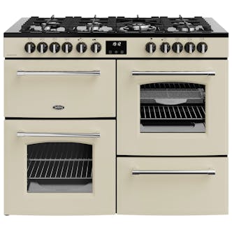 Belling 444411839 110cm Wide Farmhouse Dual Fuel Range Cooker in Cream