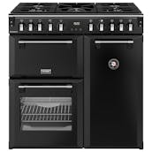 Stoves 444411850 90cm Wide Richmond Dual Fuel Range Cooker in Black