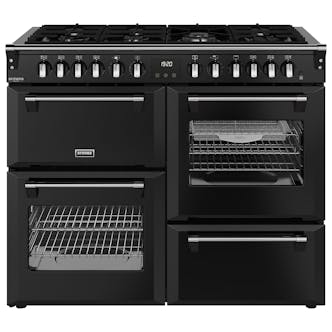 Stoves 444411876 110cm Wide Richmond Deluxe Dual Fuel Range Cooker in Bl