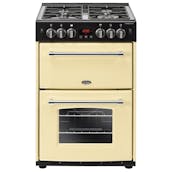 Belling 444444716 60cm Farmhouse 60G Double Oven Gas Cooker in Cream