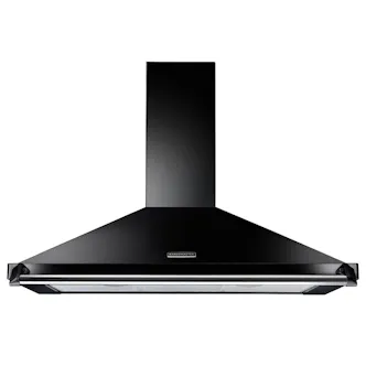 Rangemaster 63050 90cm CLASSIC Cooker Hood in Black with Chrome Rail