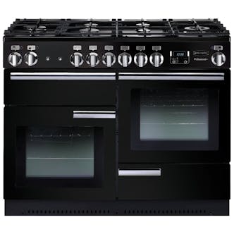Rangemaster 91680 110cm PROFESSIONAL+ Dual Fuel Range Cooker in Black