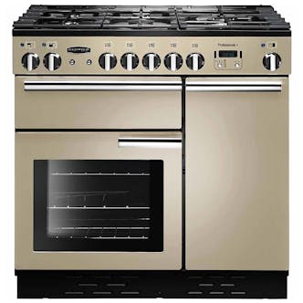 Rangemaster 91920 90cm PROFESSIONAL+ Gas Range Cooker in Cream & Chrome