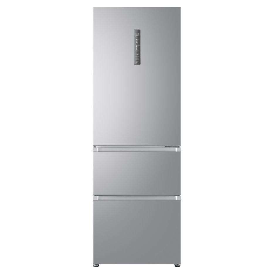 Haier A3fe632csj 60cm 3 Door Frost Free Fridge Freezer In Silver 1 77m