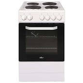 Solt ASCC50W 50cm Single Oven Electric Cooker in White with Solid Pl