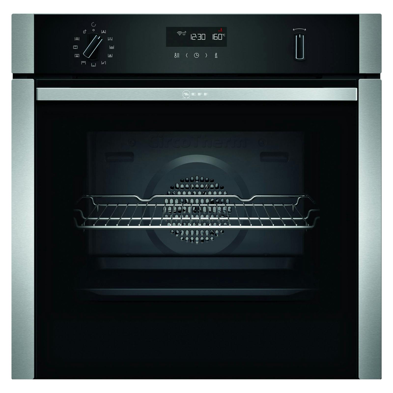 Neff B2ACH7HH0B N50 Built In Electric Pyrolytic Oven in Black with Stainless Steel Trim 71L