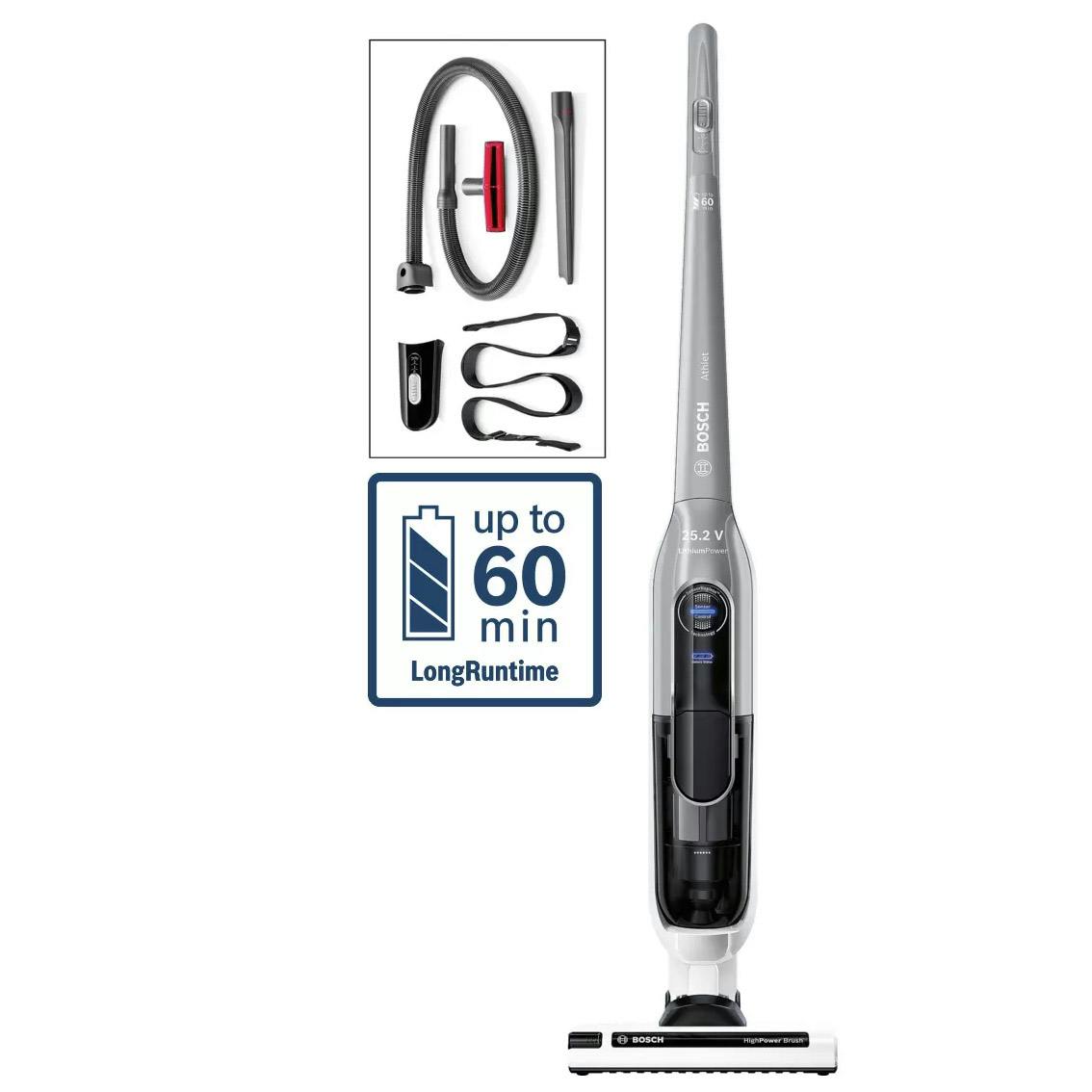 Bosch BCH6ATH1GB ATHLET Bagless Upright Vacuum Cleaner, 25V Silver Bosch BCH6ATH1GB ATHLET Bagless Upright Vacuum Cleaner, 25V Silver